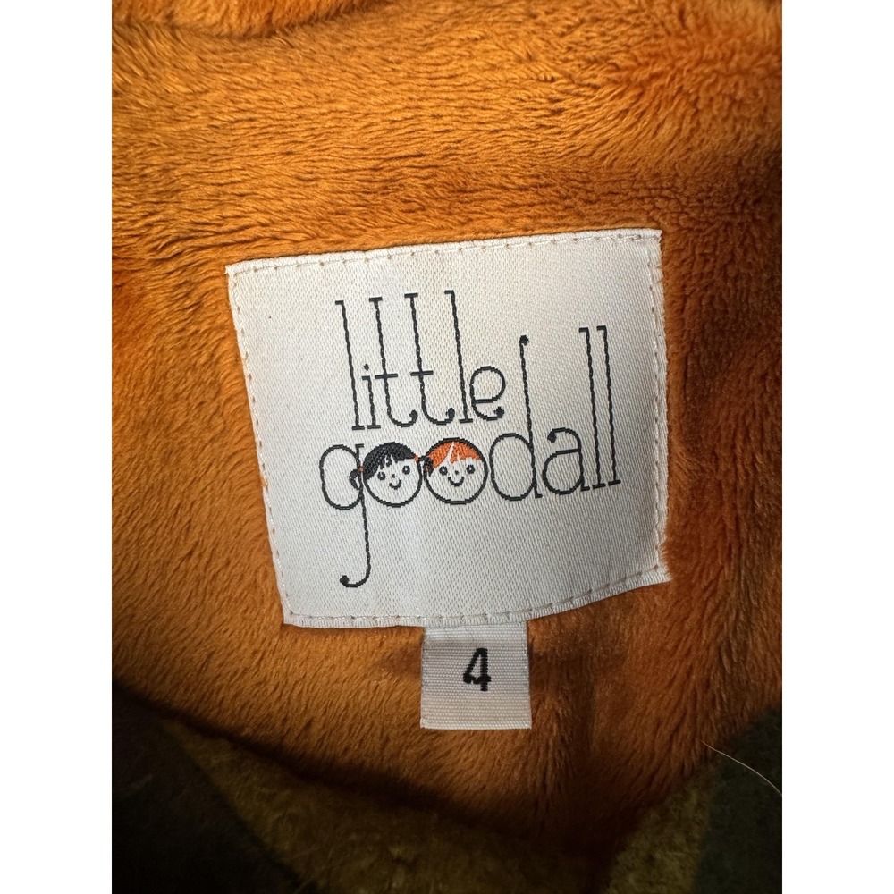 Little Goodall Coat Toddler 4 Green Wool Dinosaur Costume Hooded Tail Spikes - Picture 2 of 8